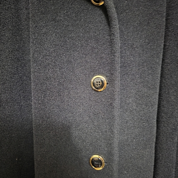 Cinzia Rocca By Rodel Black Winter Wool Coat w Fox Fur Trim Cuffs IT46/ US 16 - Picture 5 of 17